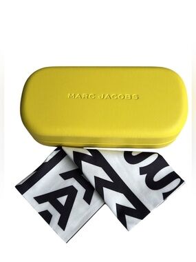 Marc Jacobs Yellow Sunglasses Case with cleaning cloth!
